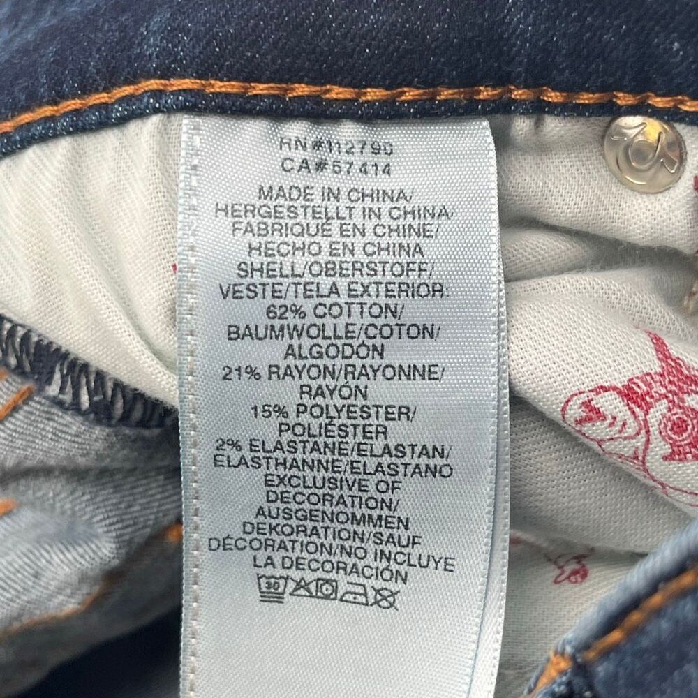 TRUE RELIGION Women’s Jeans Size 27 Blue Halle Mid Rise Capri Distressed Skinny - Picture 7 of 16